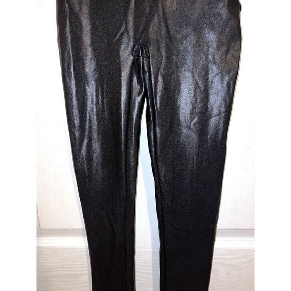 SPANX Womens Faux Leather Wide Waistband Leggings Pants Sz M - Picture 7 of 16